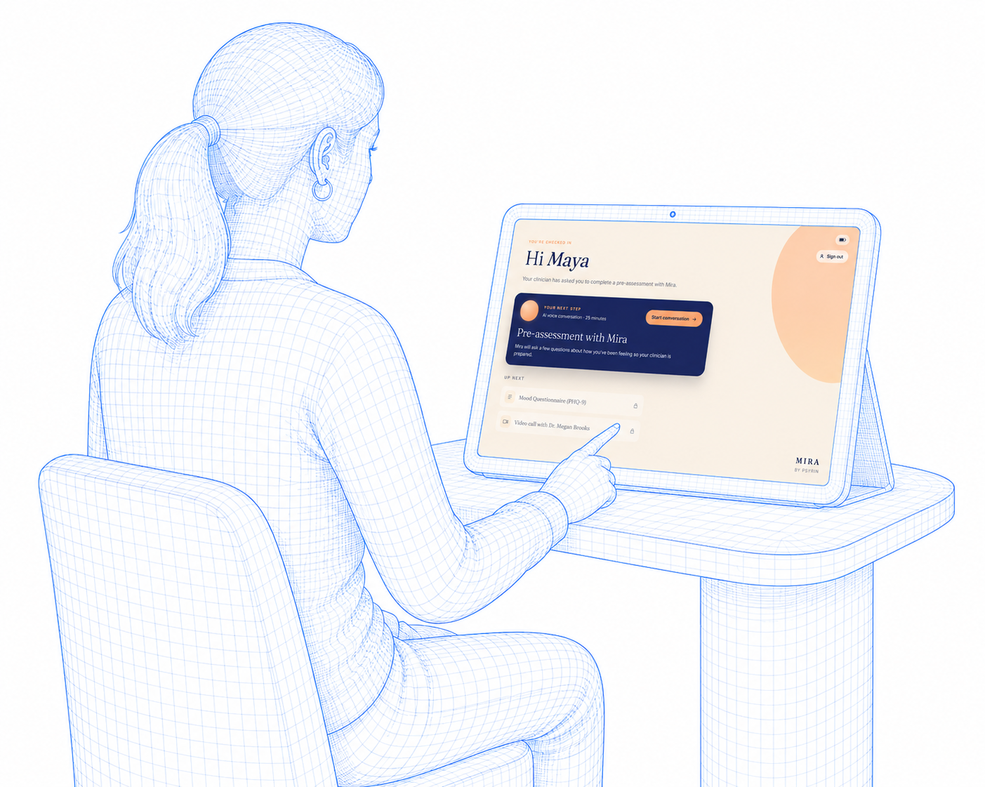Psyrin Kiosk with person